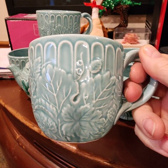 Vintage 1989 Haldon Group Basketweave Floral Tea Set – Service for 5 - Picture 7 of 10